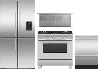 4 Piece Package Includes Refrigerator, Range, Hood And Dishwasher
